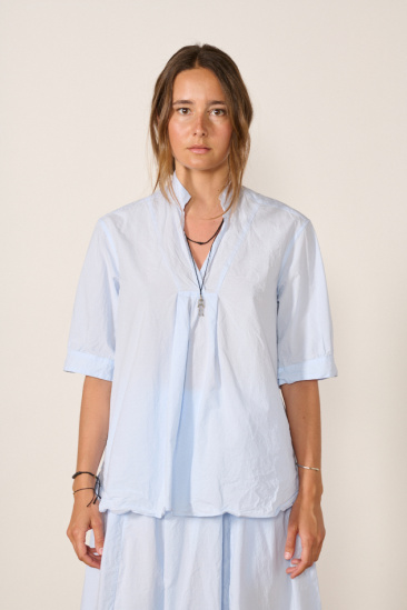 Vera Blouse - Blue/White