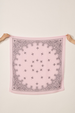 Destin - Carré en coton - Rose - allanjoseph