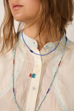 MC - Pearl Necklace - Blue - allanjoseph