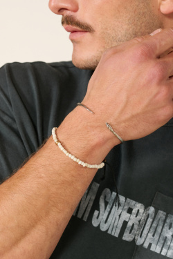 MC - Beaded Bracelet - White - allanjoseph