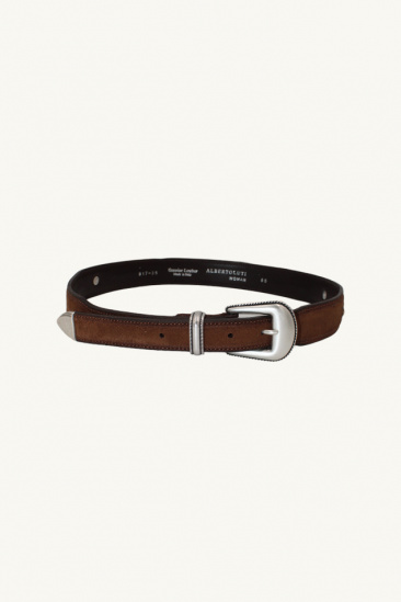 Ceinture en cuir brodé -...