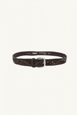 Alberto Luti - Ceinture en cuir avec clous - Marron Foncé - allanjoseph