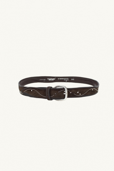 Metal stud leather Belt -...