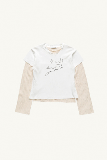 Layered mesh t-shirt - White