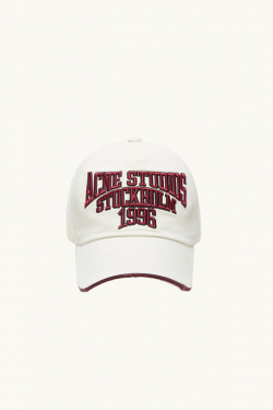 Acne Studios - Collegiate Logo Cap - White/Red - allanjoseph