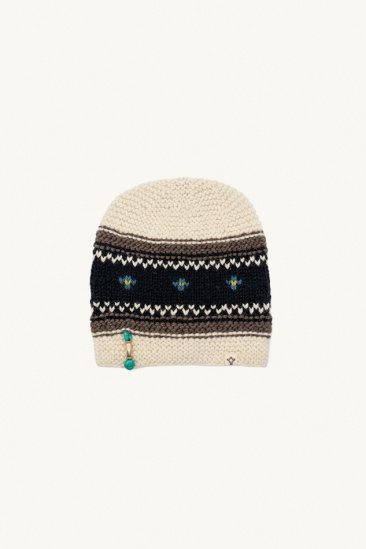 Pattern Beanie - Ecru