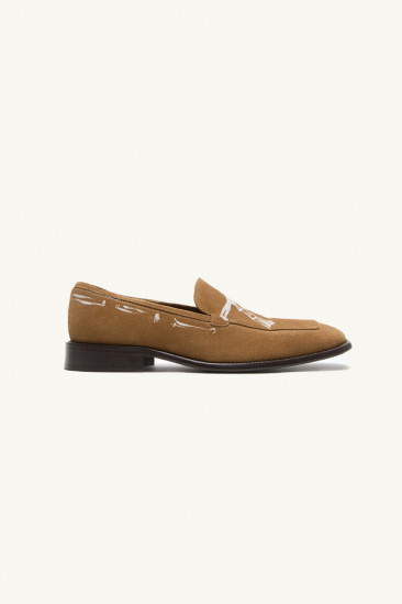 Printed suede moccasins -...