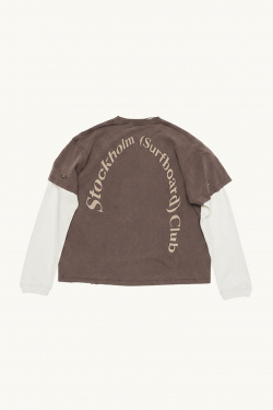 Stockholm Surfboard Club - T-Shirt Superposé - Marron - Unisexe - allanjoseph