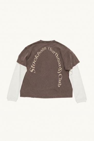 Layered T-Shirt - Brown -...