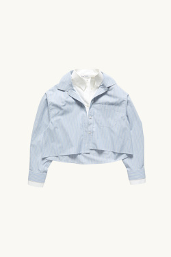 Acne Studios - Chemise Superposée - Bleu/Blanc - allanjoseph