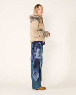 Destin - Judy Square Scarf - Navy - allanjoseph