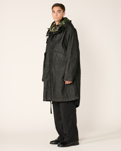 Engineered Garments - Parka Highland en Denim - Noir - allanjoseph