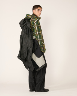 Engineered Garments - Parka Highland en Denim - Noir - allanjoseph