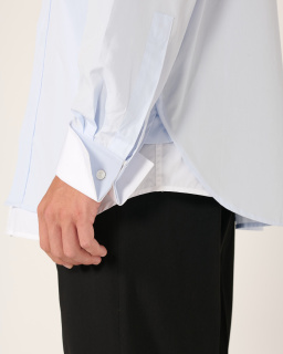 Acne Studios - Chemise Superposée - Bleu/Blanc - allanjoseph