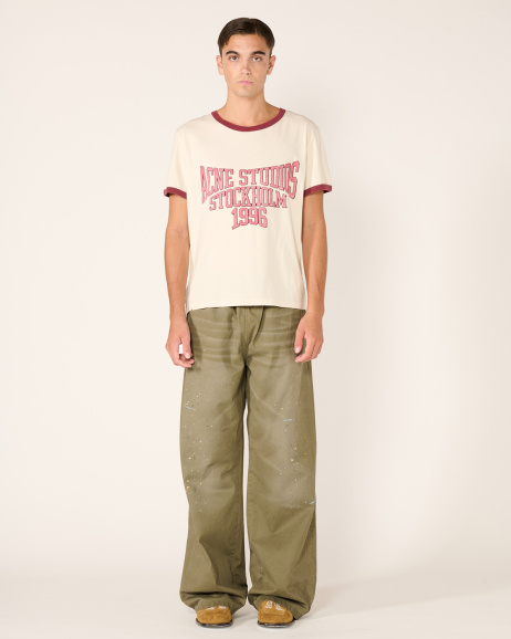 Acne Studios - Collegiate Print T-Shirt - Ecru - allanjoseph