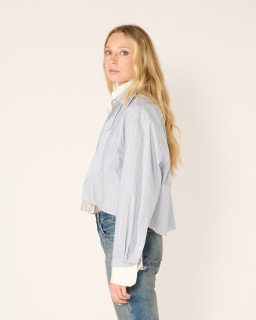 Acne Studios - Chemise Superposée - Bleu/Blanc - allanjoseph