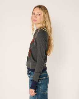 Acne Studios - Cardigan Superposé - Gris - allanjoseph