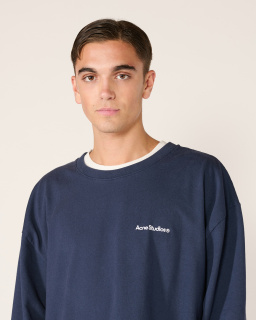 Acne Studios - Sweatshirt superposé à logo - Navy - allanjoseph