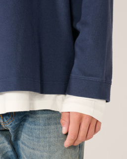 Acne Studios - Sweatshirt superposé à logo - Navy - allanjoseph