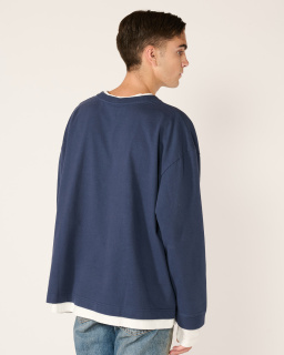 Acne Studios - Logo overlay sweatshirt - Navy - allanjoseph