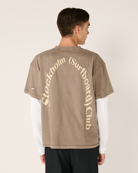 Stockholm Surfboard Club - Layered T-Shirt - Brown - Unisex - allanjoseph