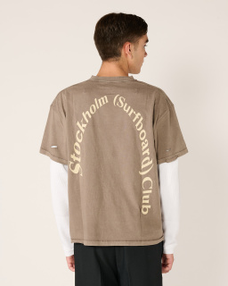 Stockholm Surfboard Club - T-Shirt Superposé - Marron - Unisexe - allanjoseph