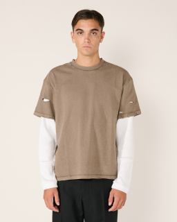 Stockholm Surfboard Club - Layered T-Shirt - Brown - Unisex - allanjoseph