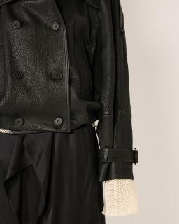 Acne Studios - Short Leather Trench Coat - Black - allanjoseph