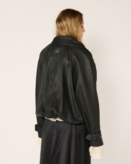 Acne Studios - Short Leather Trench Coat - Black - allanjoseph