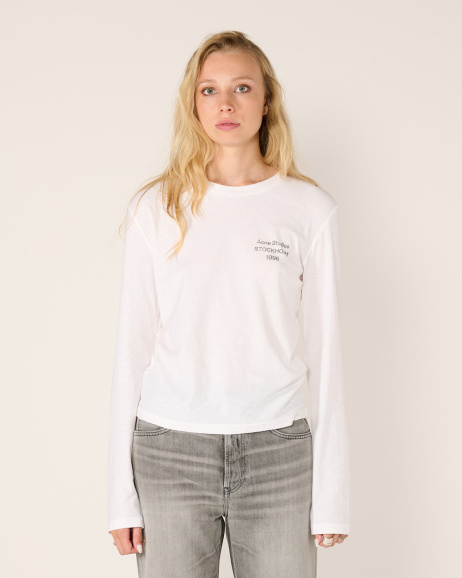 Acne Studios - T-shirt Logo Ajusté - Blanc - allanjoseph