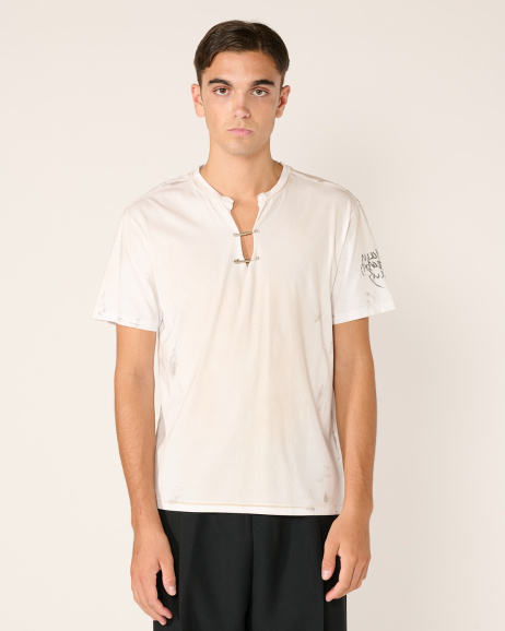 Stockholm Surfboard Club - Franz Pin T-shirt - White - Unisex - allanjoseph