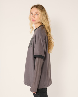 Acne Studios - T-shirt Imprimé Universitaire - Violet/Noir - allanjoseph