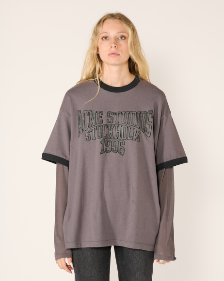 Acne Studios - Collegiate Print T-shirt - Purple/Black - allanjoseph