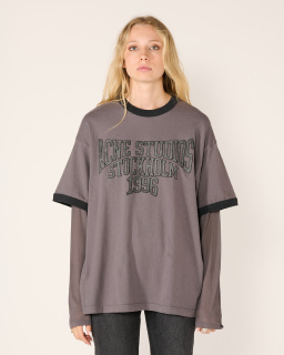 Acne Studios - T-shirt Imprimé Universitaire - Violet/Noir - allanjoseph