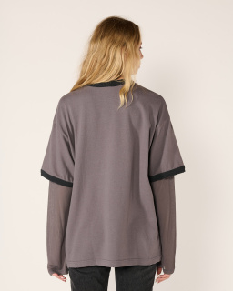 Acne Studios - T-shirt Imprimé Universitaire - Violet/Noir - allanjoseph