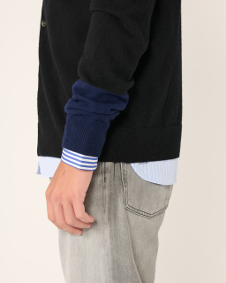 Comme des Garçons Shirt - Cardigan en laine - Noir/Bleu - allanjoseph