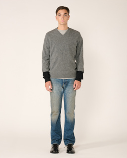 Comme des Garçons Shirt - Wool cardigan - Grey/Black - allanjoseph