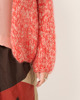 Casey Casey - Cardigan Mohair - Ecru/Corail - allanjoseph