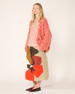 Casey Casey - Cardigan Mohair - Ecru/Corail - allanjoseph