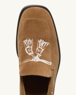 Acne Studios - Mocassins en daim imprimé - Camel - allanjoseph
