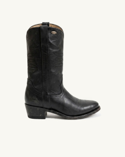 Mexicana - Yopal Leather Cowboy Boots - Black - allanjoseph