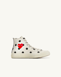 Comme des Garçons PLAY - Polka Dot High - White - allanjoseph