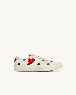 Comme des Garçons PLAY - Polka Dot Low - White - allanjoseph