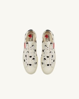 Comme des Garçons PLAY - Polka Dot Low - White - allanjoseph