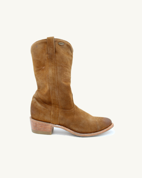 Mexicana - Suede Cowboy Boots - Camel - allanjoseph