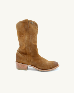 Mexicana - Suede Cowboy Boots - Camel - allanjoseph