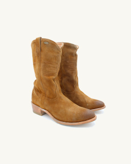 Mexicana - Suede Cowboy Boots - Camel - allanjoseph