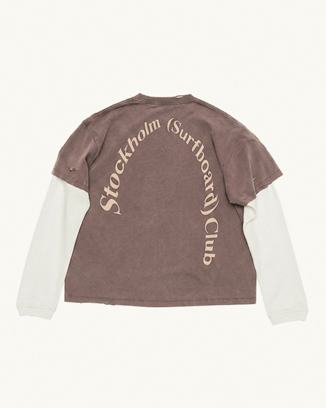 Stockholm Surfboard Club - Layered T-Shirt - Brown - Unisex - allanjoseph
