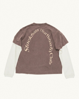Stockholm Surfboard Club - T-Shirt Superposé - Marron - Unisexe - allanjoseph