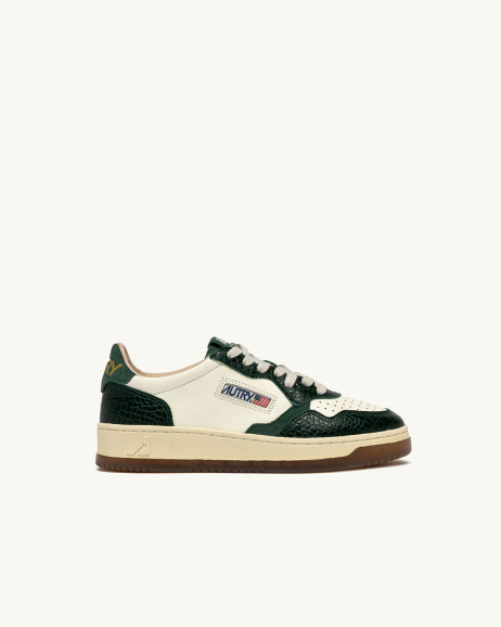 Autry - Medalist Low - Ivory/CrocoGreen - Women - allanjoseph